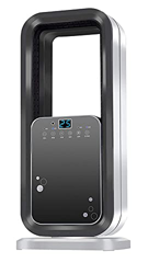 Ventilador de calor de pedestal sin aspas, calentador eléctrico, ventilador de torre con control remoto/táctil, ventilador oscilante silencioso, 7 vel precio