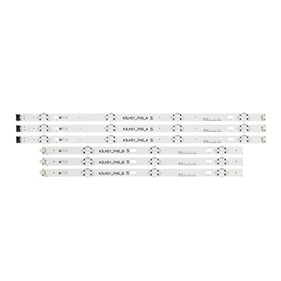 CARZE 6pcs LED Barra de retroiluminación Apta for LG 43LH590V 43LF510V 43LF5100 43LH5100 43LH570A 43LH520V 43LH511T 43LH513V 43LJ515V 43LH510V 43LH570