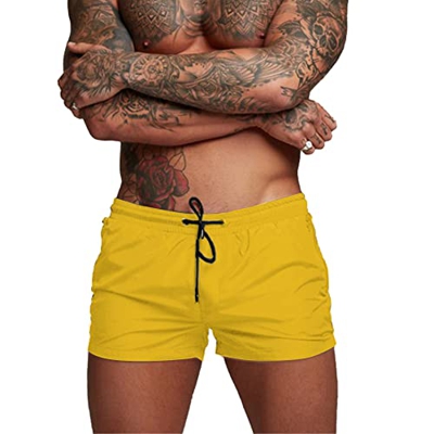 Donason Bañador Hombre Secado Rápido Bañadores de Natación Pantalones Cortos de Baño para Hombres Shorts Deportivos para Correr con Forro de Malla y B