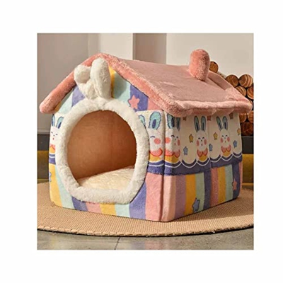 GZHERVICES Cat House, Cat Bed, Dog, Bunny, Cobaya, Erizo Y Otras Mascotas Pequeñas (Color : Rosado, Tamaño : 53x43x46CM)