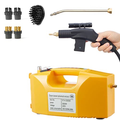 SXFuture Limpiador a Vapor de Alta presión 3000 W,Limpiador de Vapor de Alta Temperatura,Maquina de Limpieza con Vapor Casa para Limpieza de Cocina y 