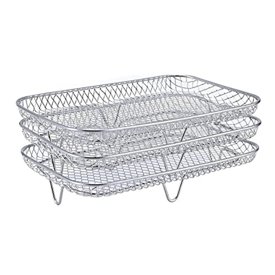 LAXED Estante de Freidora de Aire para Ninja Foodi DZ201 DZ100, Estante Deshidratador de Alimentos Multicapa Estante de Tostadas Parrilla Accesorio de