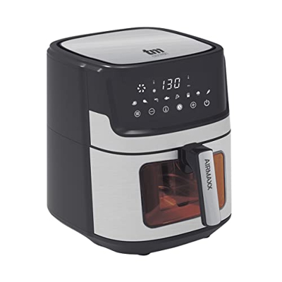 TM Electron TMPFR105 AIRMAXX freidora sin aceite XXL, capacidad de 6,5 litros, cestillo antiadherente, ventana, 8 programas, pantalla táctil, 1700W, t