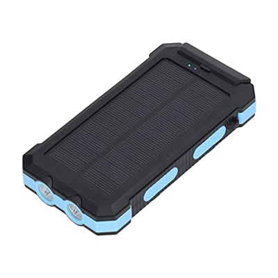 Mothinessto Cargador de Teléfono Solar, Cargador Solar de Carga Rápida Chip IC Carga USB Identificación Automática con 2 Luces LED para Acampar para U