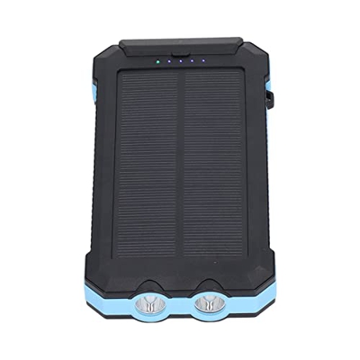 Cargador Solar, Cargador de Teléfono Solar 2 Puertos X 5V 3.1a Identificación Automática Carga USB con 2 Luces LED para Uso Al Aire Libre para Acampar