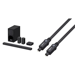 Sony HT-S40R - Barra de Sonido 5.1 (Sistema de Cine en Casa, Altavoces Traseros Inalámbricos, 600 W, Dolby Digital), Negro & Amazon Basics - Cable ópt características