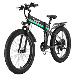 GAVARINE Fat Tire Bicicleta EléCtrica, Bicicleta de Montaña con Suspensión Total y Resorte Plegable, con Batería de Litio Extraíble de 48V 12.8AH y Pa en oferta