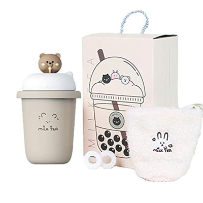 LURRIL Portable Milk Tea Cute Hand Warmer Power Bank Hand Warmer 2 en 1 Almohadilla de calefacción de Mano a Prueba de explosiones (Color : Bear, Size