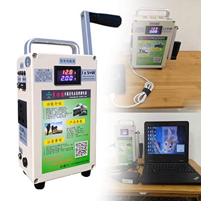 DOZIRA Generador de manivela con Cargador USB 150 W Viajes al Aire Libre Camping Fuente de alimentación de Emergencia portátil Cargador de teléfono Ge