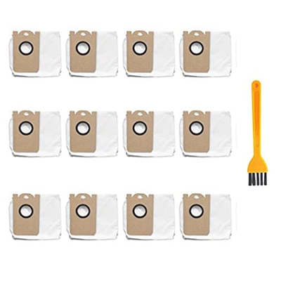 ANORE Bolsa de Polvo Prueba de Fugas de 12 Piezas para M7 Pro M8 Pro Aspiradora Robot Bolsas de Tela de Gran Capacidad de Tres Capas de 2.5L