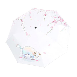 Jufjsfy Sombrilla para el, Lluvia, Tres Paraguas Plegable, Encantador Gato, Sombrilla Femenina, Regalos, Cuatro Estaciones, Gato, IlustracióN, Paragua en oferta