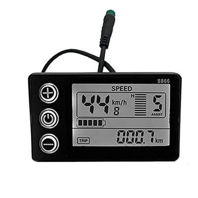 Jojomino Pantalla eléctrica de la bicicleta 24V/36V/48V impermeable LCD S866 Panel controlador Panel de instrumentos para bicicleta eléctrica E-Bike