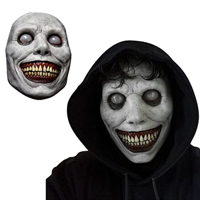 XUJAIOLQP Máscara Espeluznante de Halloween, Máscara de Demonios Sonrientes, Máscara Horrible, Disfraces de Halloween para Mujeres y Hombres, Accesori