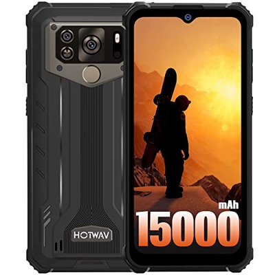 HOTWAV W10 Móvil Resistente 15000mAh Android 12 Smartphone Libre Resistente, 6,53" HD+IP68 IP69K Móvil Irrompible 4GB+32GB (Ampliable 1TB), 13MP+5MP D
