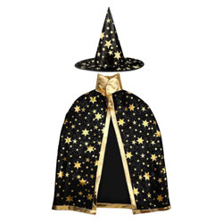 Anguxer Disfraces de Halloween capa de mago de bruja con sombrero, disfraz de Halloween para niños, capa de bruja para niños, para niños niña disfraz  características