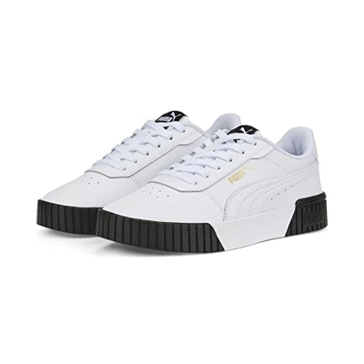 PUMA Carina 2.0, Zapatillas de Tenis Mujer, Multicolor White White Team Gold Black, 37 EU