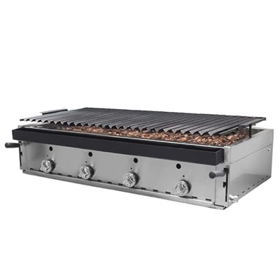 MBH - Barbacoa profesional gas eco 120 cm - Parrilla enteriza pavonada