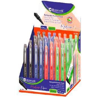 BOLIGRAFO CLIP METAL PUNTA FIBRA NYLON - EXPOSITOR