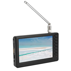 Televisión Digital Portátil de 5 Pulgadas, Reproductor de Vídeo Recargable 1080P TV Compatible con MKV MOV AVI WMV MP4 FLV MPEG1 4 MP3 Video, EU características