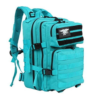 LHI Mochila Táctica Militar 25L Army Molle Bug Out Bag 3 Días Mochila De Asalto Grande Para Senderismo, Camping, Caza - Lago azul