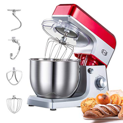 Batidora Amasadora, Batidora de Alimentos con Cabezal Inclinable con Bol Mezclador de 7L, Batidora Eléctrica de 6 Velocidades con Gancho para Masa, Ba precio