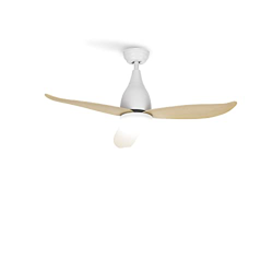 CREATE / WINDLIGHT HELIX DC / Ventilador de Techo Blanco, Aspas Madera Natural, Con Luz, 40W Silencioso Ø112 cm en oferta