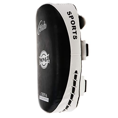 Brazo curvado Pierna Pad MMA Muay Kick Boxing Strike Focus Punch Shield Blanco