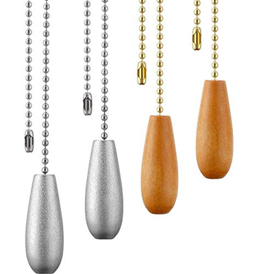 Hundnsney Ventilador de Techo de 4 Piezas Tirones de Cadena Cadena de TraccióN de Madera Cadena de TraccióN para Cadena de Ventilador de LáMpara de Lu