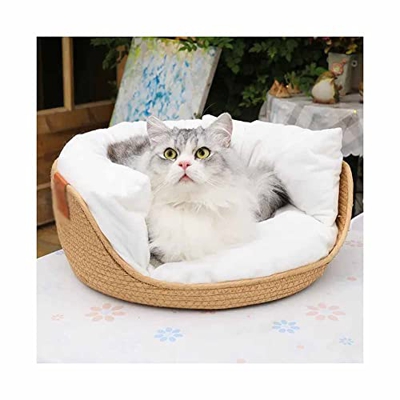 GZHERVICES Cama para Cachorros Y Gatitos, Extra Suave Y Lavable A Máquina con Antideslizante para Mascotas Pequeñas, Medianas Y Grandes, Anti Ansiedad