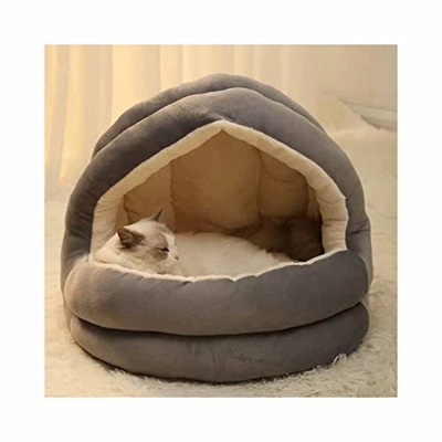 GZHERVICES Cama para Gatos, Invierno Cálida Perrera De Felpa para Gatos Engrosada, Lavable A Máquina, Fondo Impermeable, Casa De Gatos para Mascotas A