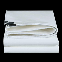 LQX Talling de Tela a Prueba de Lluvia Al Aire Libre Lonas Pesada de Servicio Pesado White Pvc Tarpaulin Tarpaulin de Protección Solar Impermeable - L en oferta