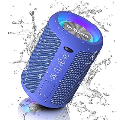 Ortizan Altavoz Bluetooth inalámbrico con luz LED, Mini Altavoces portátiles Rich Bass, Bluetooth 5.0 y micrófono Incorporado, 15H, Altavoces Impermea