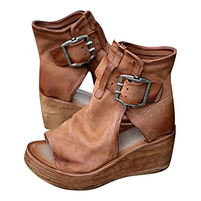 2021 Nuevo Sandalias Mujer Verano Moda Zapatos de plataforma Cuña Roman Zapatos de Boca de Pescado Playa Zapatillas Sandalias de Punta Abierta casual 