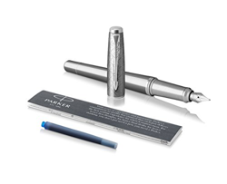Parker Urban 1931603 - Pluma estilográfica (purpurina plateada, plumín medio, tinta azul) en oferta