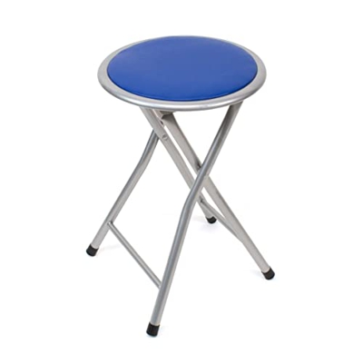 thesecrethome.es - Taburete Plegable Asiento Acolchado - Taburete de Metal - Asiento Acolchado - Ideal para Cocina, Terraza o Jardín - Diámetro 30 x A