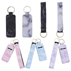 RVUEM 10Pcs Chapstick Holder Keychains Neoprene Lipstick Holder Lip Balm Holster Sleeve Pouch with Wristlet Lanyard for Outdoor Travel Accessories características