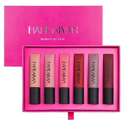 Gofodn Brillos Labiales Mayoreo Antiadherente Mate 6PCS Durable Set de Maquillaje Cosméticos Maquillaje 6pcs / Set Copa Mini Lipgloss Liquid Lip Edici