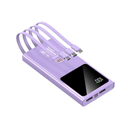 JJJ Super Fast Charge 66W Flash Charge Power Bank 10000 MAh Gran Capacidad con línea incorporada Universal Power Bank (Color : Purple) características