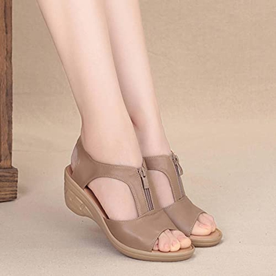 DZQQ 2021 Sandalias de Verano para Mujer Sandalias de cuña Sandalias de Talla Grande Zapatos Planos para Mujer Sandalias para Mujer Sandalias Romanas 
