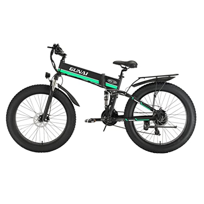 KELKART Fat Tire - Bicicleta eléctrica de montaña de 26 pulgadas con pantalla LCD, batería de ion de litio extraíble de 48 V y sistema de freno hidráu