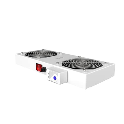 VOYGAR Ventilador de techo para carcasa de pared - 2 ventiladores - Termostato - Gris