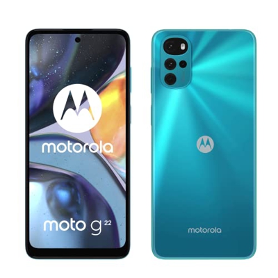 Motorola moto g22 (Pantalla 6.5" 90 Hz Max Vision, sistema de cuatro cámaras de 50MP, Android 12, batería 5000mAh, 4/128GB, dual SIM), azul [Versión E