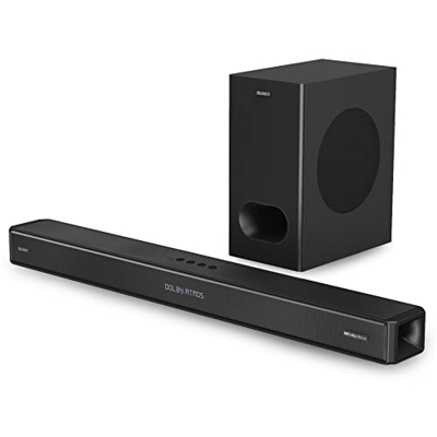 Majority Sierra Plus Barra de Sonido 2.1.2 Dolby Atmos | 400W con subwoofer inalámbrico | Sonido Envolvente con Altavoces orientados hacia Arriba | Co