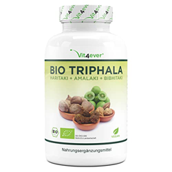 Triphala orgánico - 365 cápsulas - Altamente dosificado con 750mg por cápsula - Triphala genuino de la India - Sin aditivos indeseables - Vegano precio