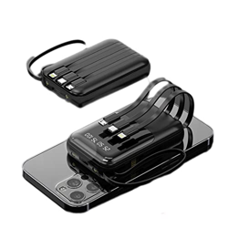 JJJ Cartoon Power Bank 10000 MAh Portable Creative Viene con un Banco de energía compartido de Cuatro Hilos (Color : Black, Size : 10000mAh) precio