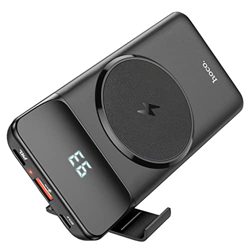 JJJ Succión magnética Carga rápida inalámbrica Energía móvil Bidireccional PD20W + QC3.0 Carga Pantalla del Tesoro (Color : Black) características