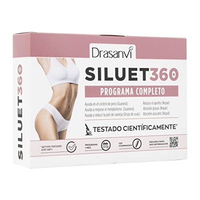 DRASANVI SILUET 360 - Programa completo - Fiit-ns® + Nopal + Picolinato de Cromo + Ácido hialurónico - Ayuda en el control de la pérdida de peso - 120