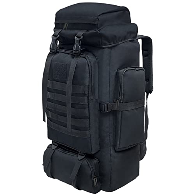 Vaupan mochilas de senderismo, 80l mochilas de camping, mochilas impermeables para grandes viajes al aire libre mochilas para hombres y mujeres (Negro