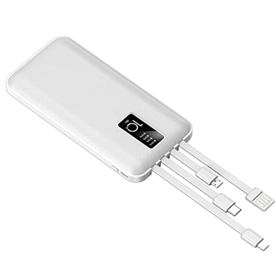 JJJ Mini Viene con un Banco de energía portátil de 20000 mAh de Cuatro Hilos (Color : White, Size : 20000mAh)