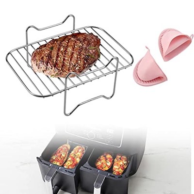 Freidora de aire compatible con Ninja Foodi DZ201/401, juego de accesorios para freidora de aire, soporte deshidratador para freidoras de aire de dobl